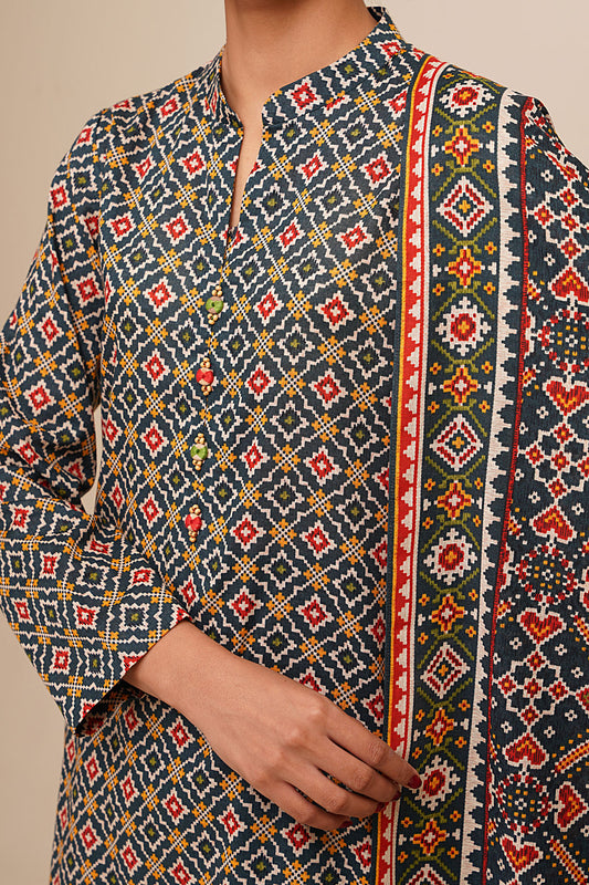 3 Piece - Printed Suit - X7106