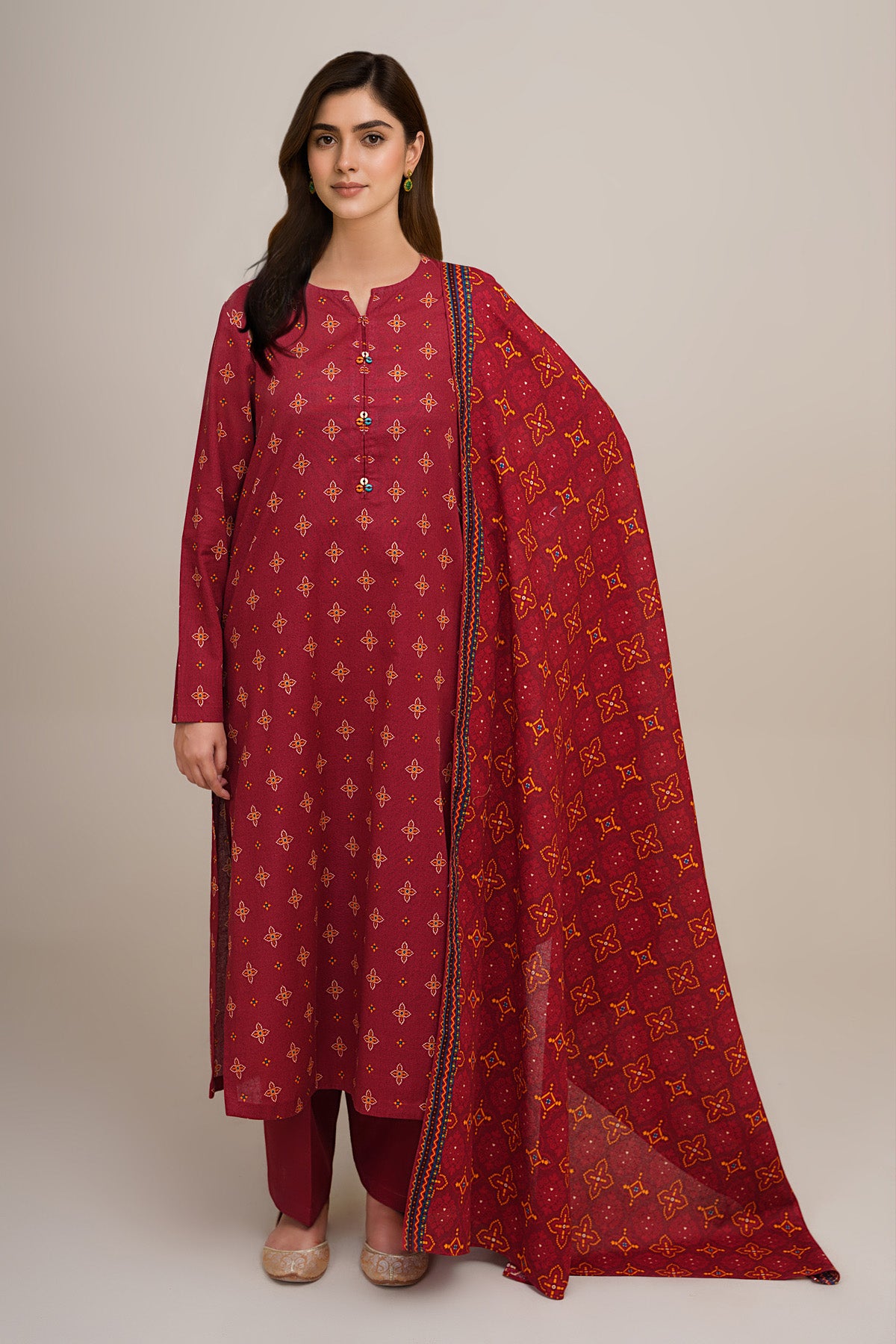 3 Piece - Printed Suit - X7109
