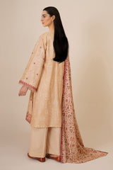 3 Piece - Printed & Embroidered Suit - C6397