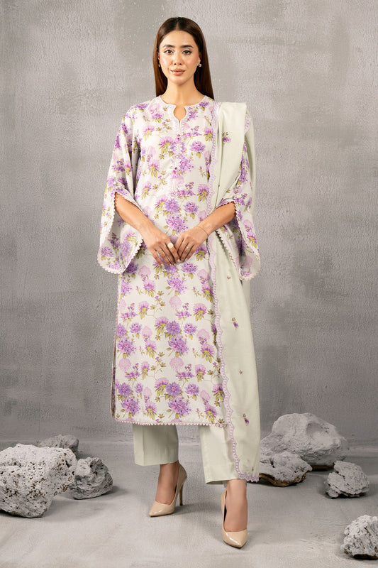 3 Piece - Embroidered Suit - C6074