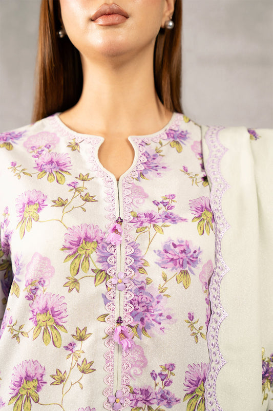 3 Piece - Embroidered Suit - C6074