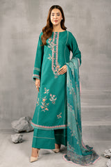 3 Piece - Embroidered Khaddar Suit