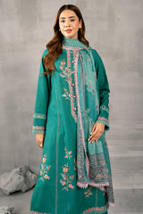 3 Piece - Embroidered Khaddar Suit