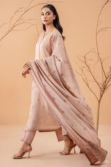 3 Piece - Embroidered Karandi Suit - C6076-1