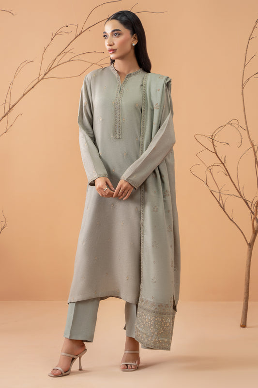 3 Piece -  Embroidered Suit - C6076-2