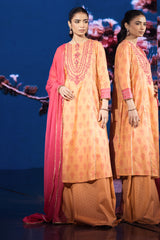2 Piece - Printed Embroidered Suit - C6109