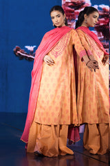 2 Piece - Printed Embroidered Suit - C6109