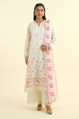 2 Piece - Printed & Embroidered Suit - C6128