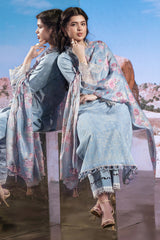 3 Piece - Printed Embroidered Suit - C6130