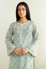 2 Piece - Printed Embroidered Suit - C6207
