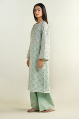 2 Piece - Printed Embroidered Suit - C6207