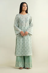 2 Piece - Printed Embroidered Suit - C6207