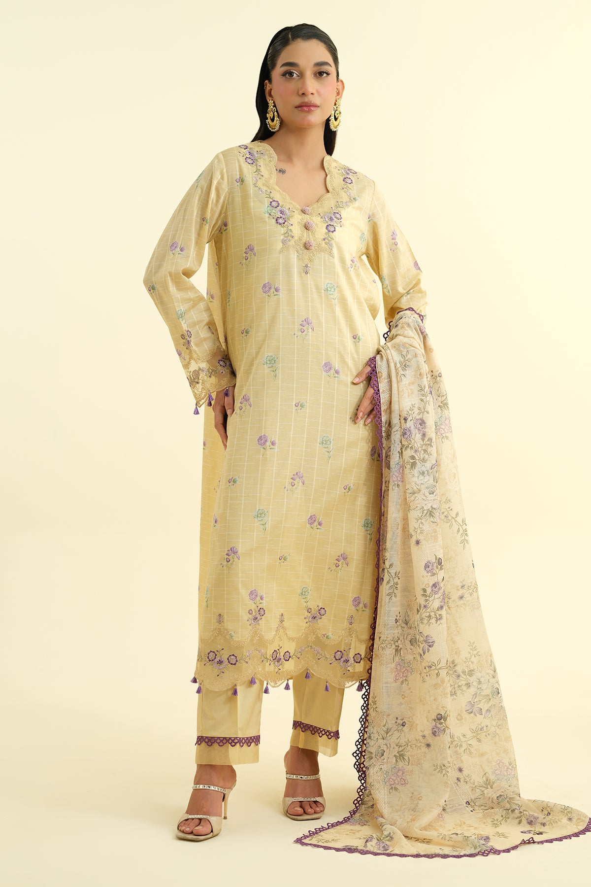 3 Piece - Printed Suit - C6218