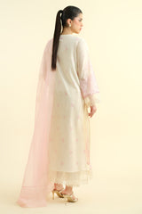 3 Piece - Printed  & Embroidered Suit - C6233