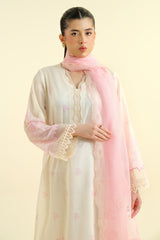 3 Piece - Printed  & Embroidered Suit - C6233