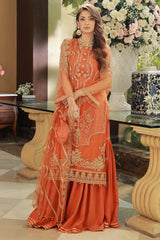 4 Piece Hexa Poly Net Shirt & Dupatta