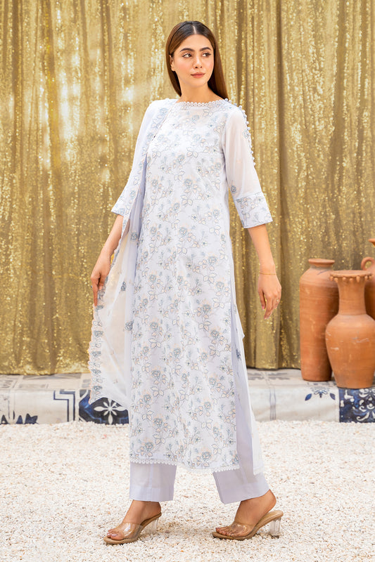 3 Piece - Embroidered Suit - E1331-37