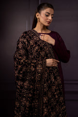 Embroidered Velvet Shawl
