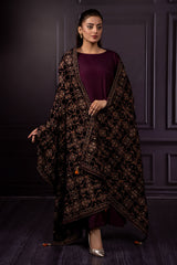 Embroidered Velvet Shawl