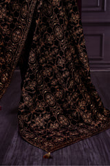 Embroidered Velvet Shawl