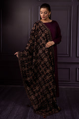 Embroidered Velvet Shawl