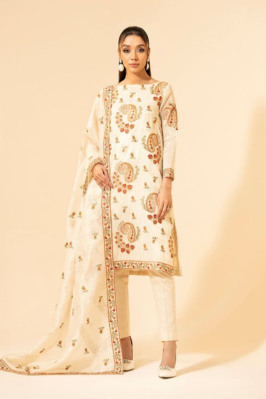 3 Piece - Embroidered Suit - E1380
