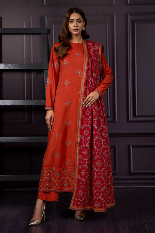 3 Piece - Embroidered Suit - E1394