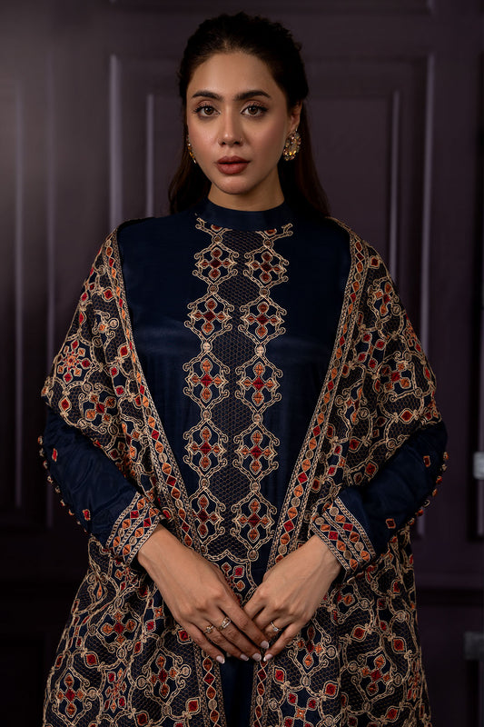 3 Piece - Embroidered Suit - E1433