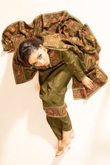 3 Piece Pk Raw Silk Suit - E1434