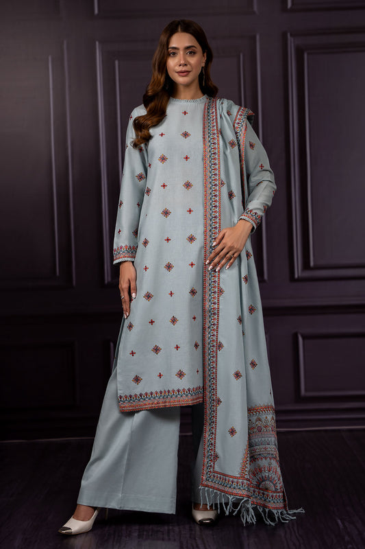 3 Piece - Embroidered Suit - E1444