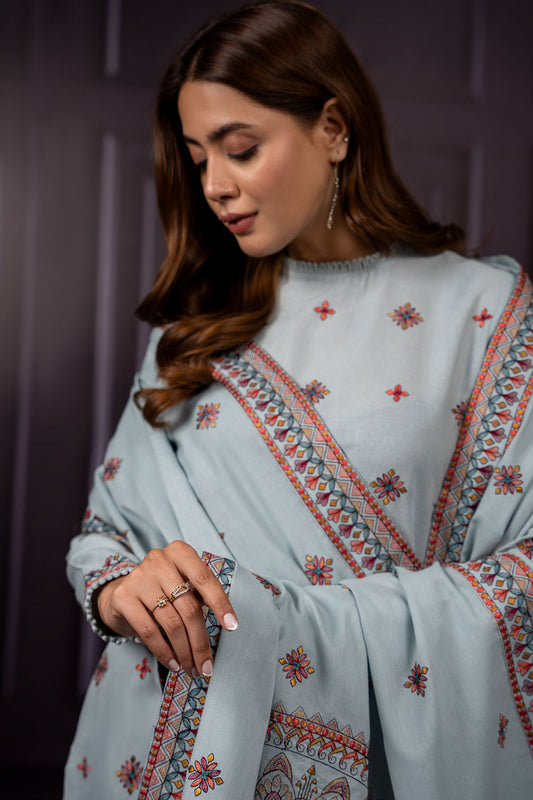 3 Piece - Embroidered Suit - E1444