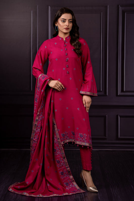 3 Piece - Embroidered Suit - E1445