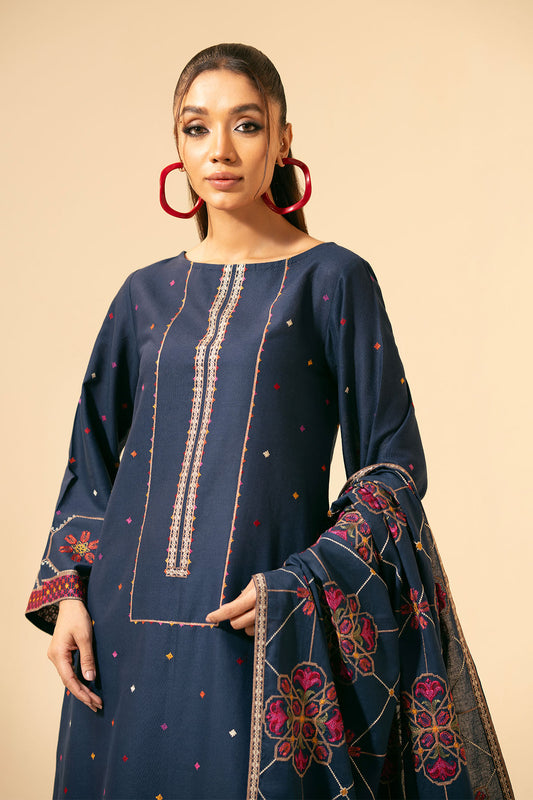 3 Piece - Embroidered Suit - E1448