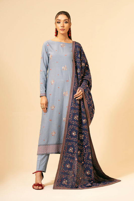 3 Piece - Embroidered Suit - E1453