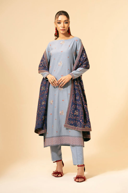 3 Piece - Embroidered Suit - E1453