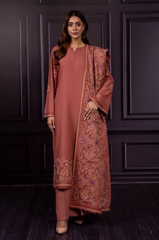 3 Piece - Embroidered Suit - E1455