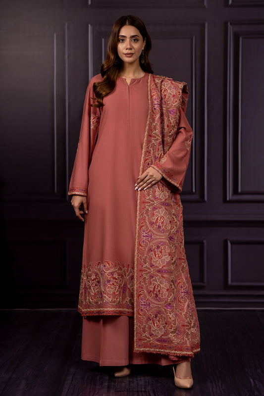 3 Piece - Embroidered Suit - E1455