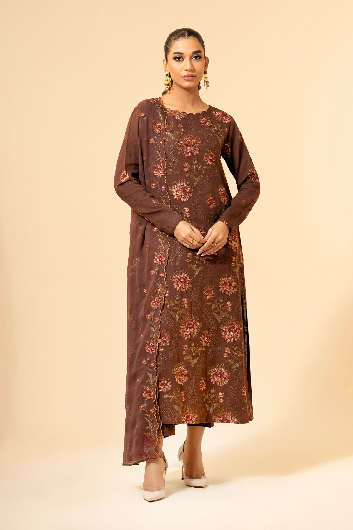 3 Piece - Embroidered Suit - E1465