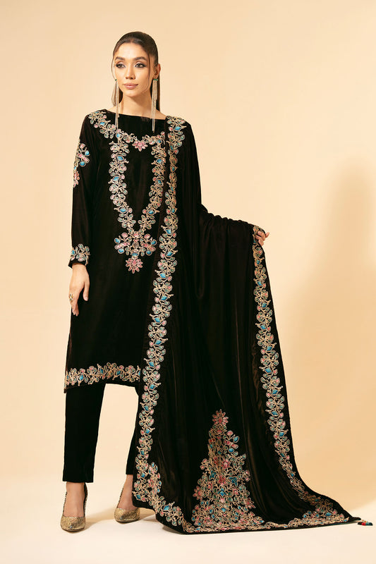 3 Piece - Embroidered Suit - E1473