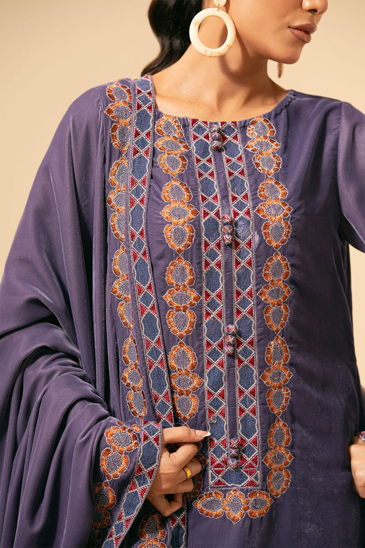 3 Piece - Embroidered Suit - E1474