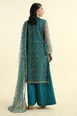 4 Piece - Embroidered & Embellished Suit - E1479