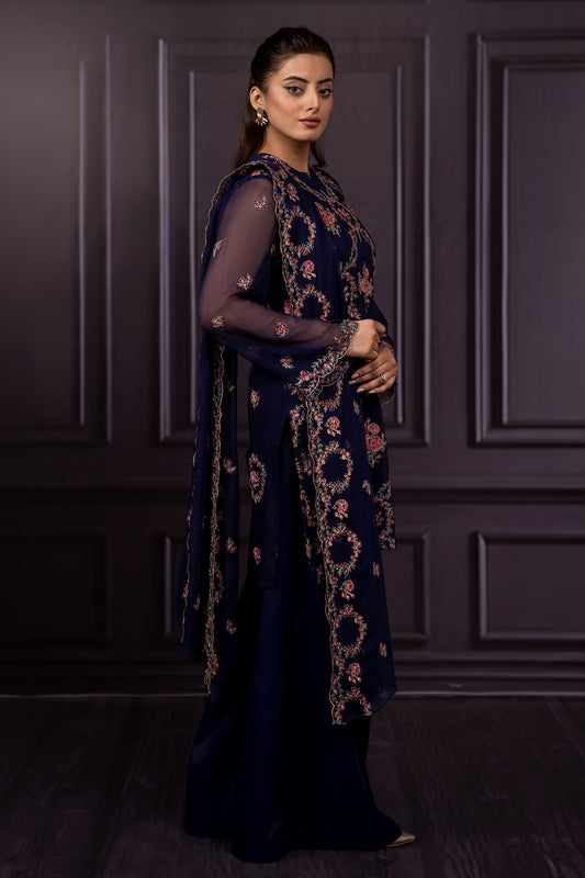 3 Piece - Embroidered Suit - E1491