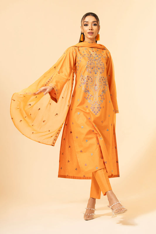 3 Piece - Embroidered Suit - E1497