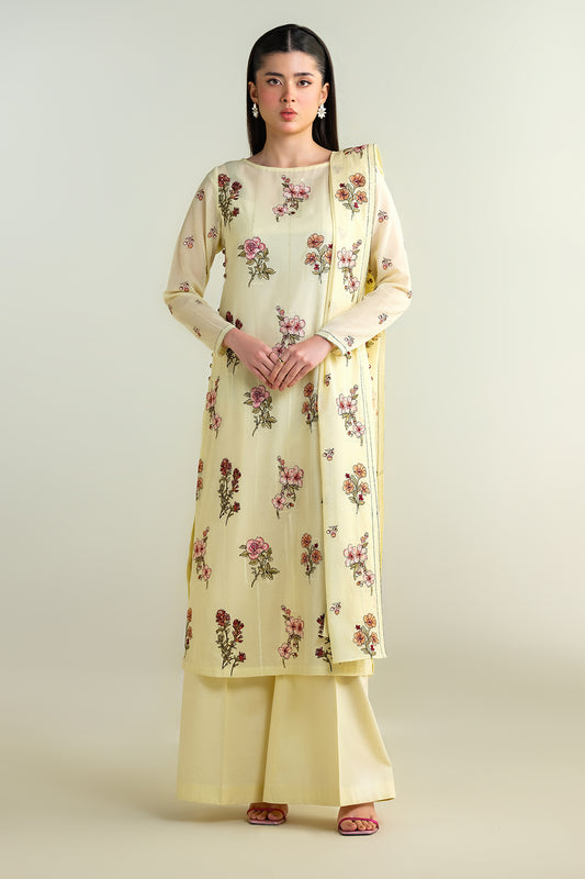 3 Piece -  Embroidered Suit - E1620
