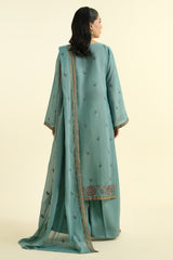 3 Piece -  Embroidered Suit - E1624