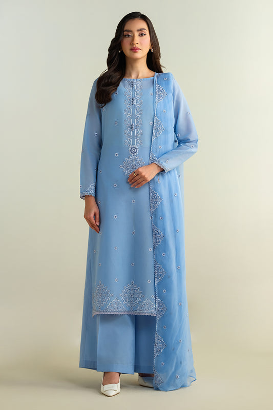 3 Piece -  Embroidered Suit - E1625