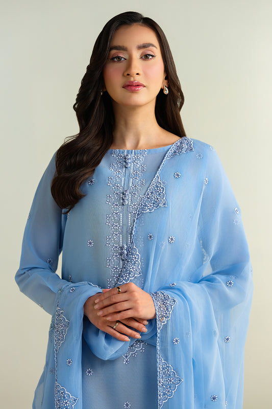 3 Piece -  Embroidered Suit - E1625