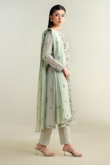 3 Piece -  Embroidered Suit - E1630