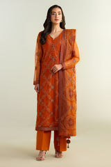 3 Piece -  Embroidered Suit - E1669