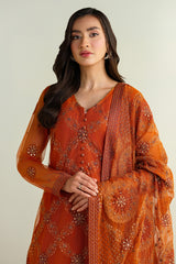 3 Piece -  Embroidered Suit - E1669